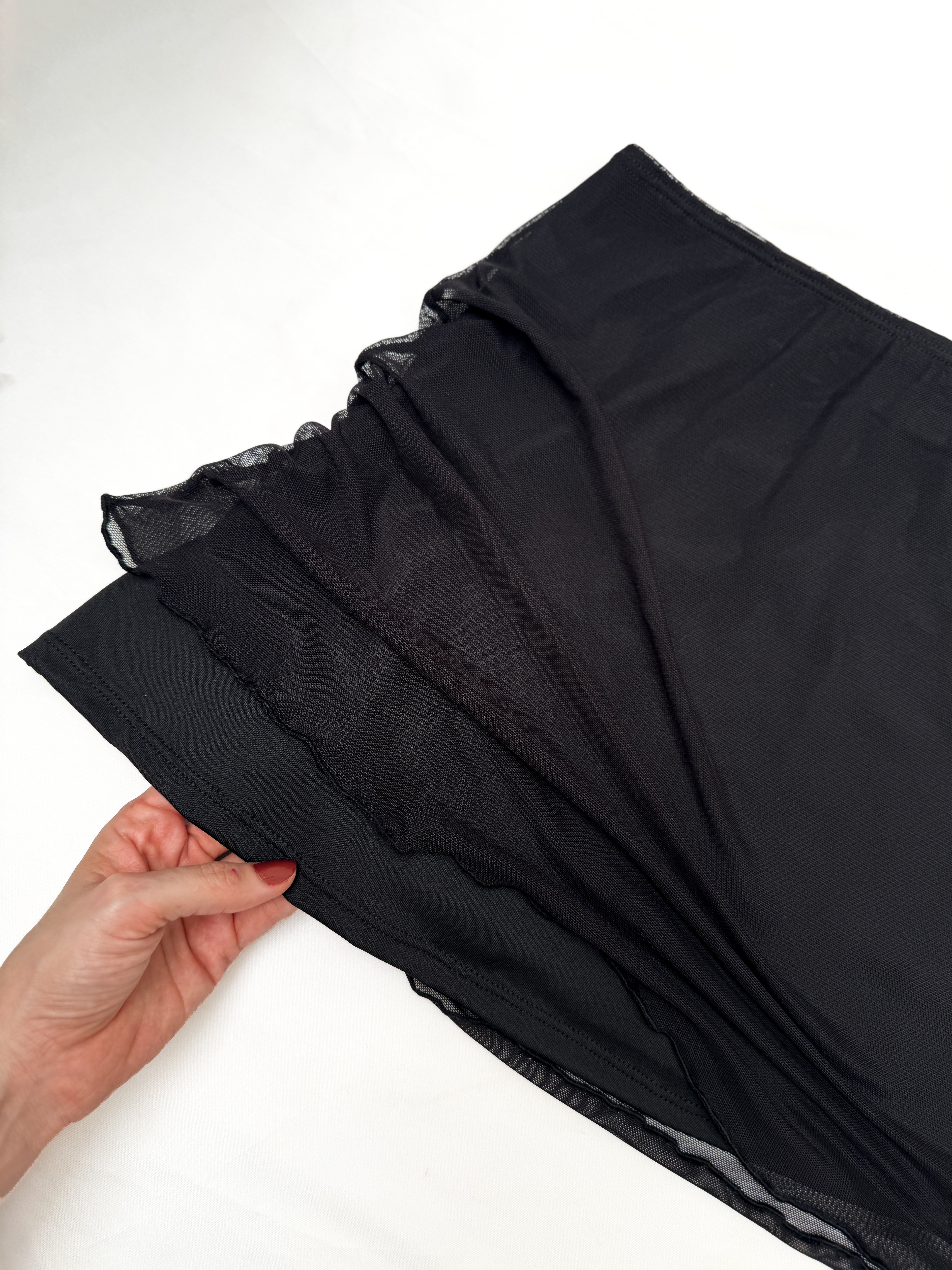 Falda Mini Mesh Negra