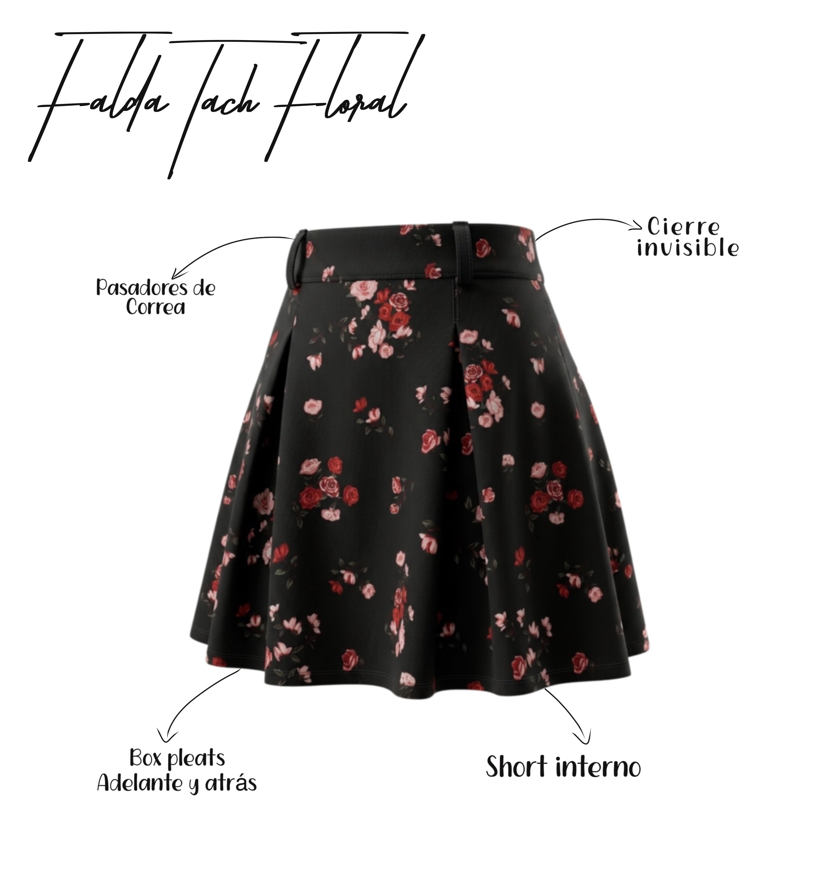 Falda Short Tach Floral